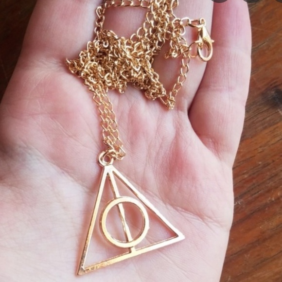 Jewelry - Harry potter deathly hollows gold necklace